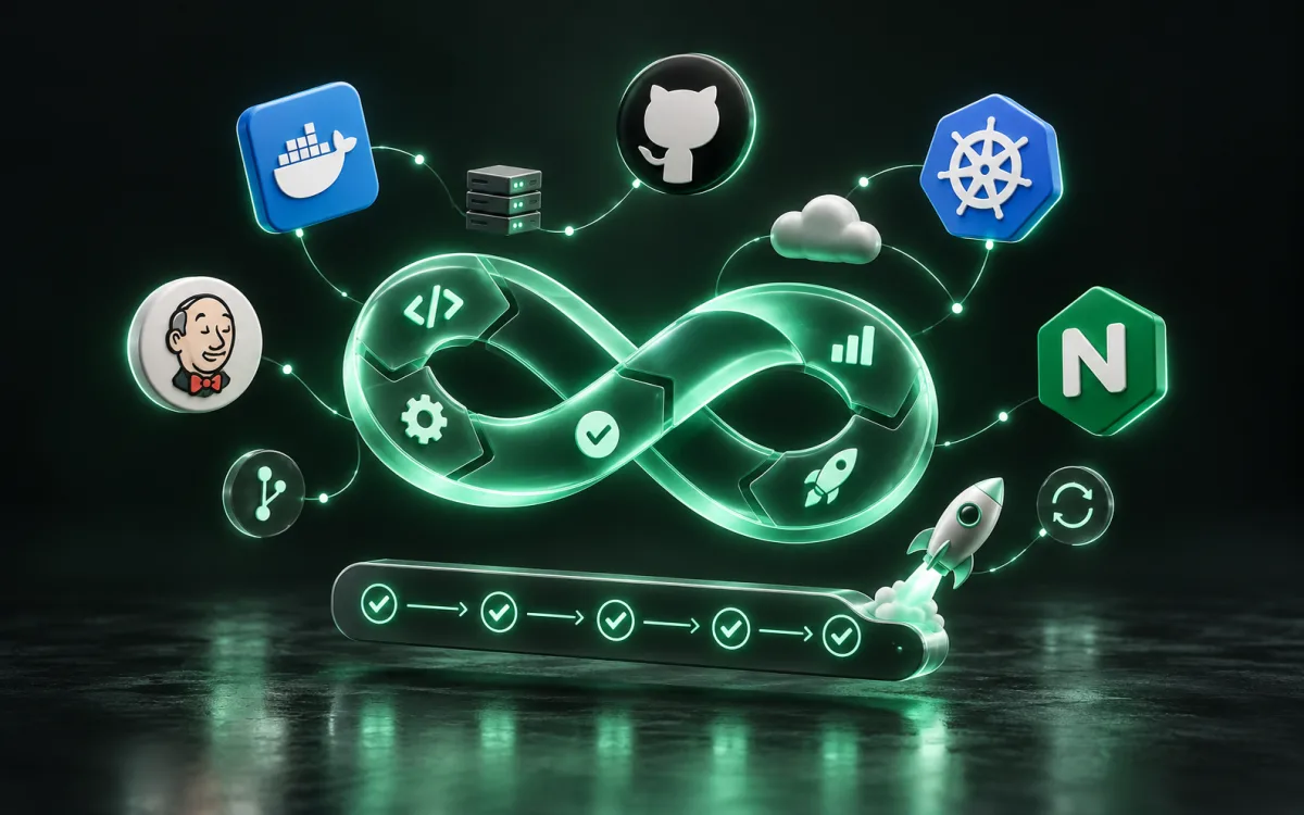 DevOps & Deployment — an illustration of the tools and systems involved